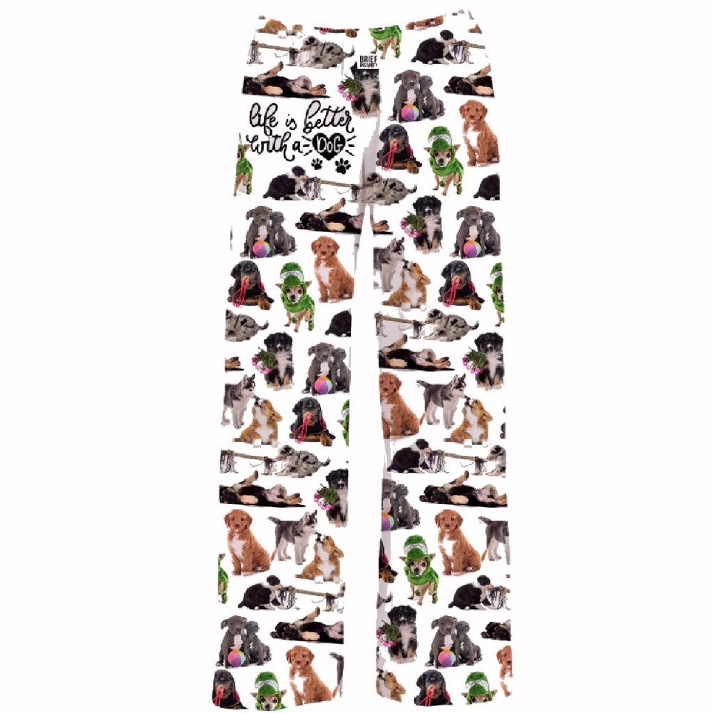 Brief Insanity Life Is Better with A Dog Lounge Pants Pajamas NEW